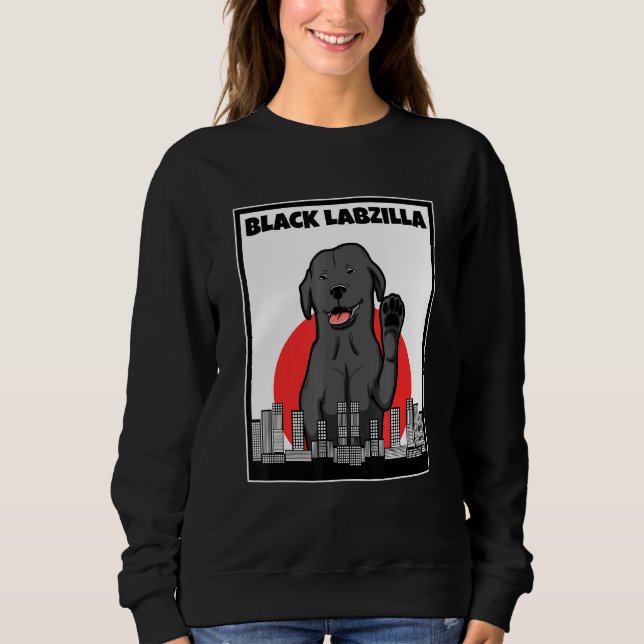 Black Labzilla Lab Labrador Retriever Hundar Trend T Shirt (Framsida)