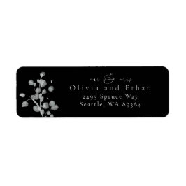 Black Lacquer Address Label Returadress Etikett