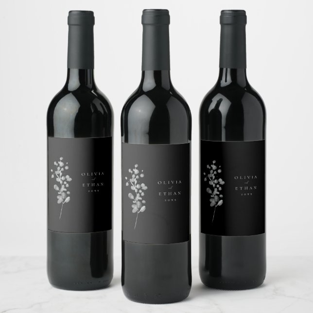 Black Lacquer Vinflaska Etikett (Flaskor)