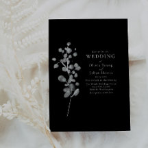 Black Lacquer Wedding-inbjudan