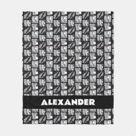 Black Lacrosse Blocks of Sticks and Bollar Fleecefilt