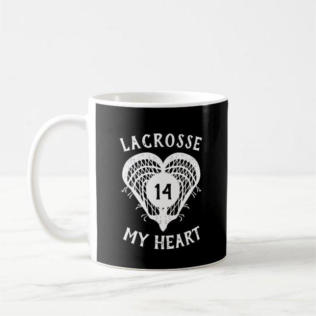 Black Lacrosse My Heart Kaffemugg (Vänster)