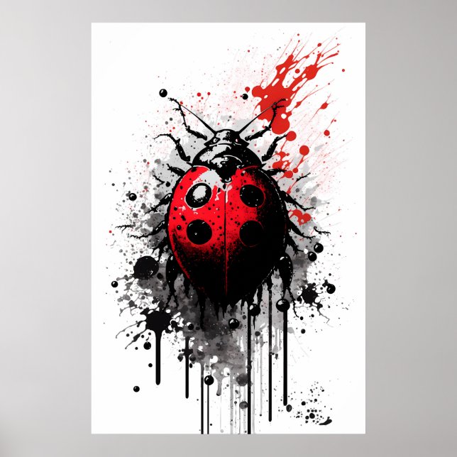 Bläck Ladybug-målning Poster (Framsidan)