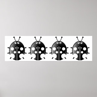 Black Ladybugs Poster