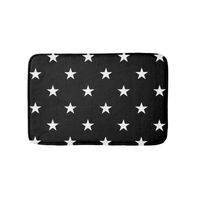 Black Large Stars Bath Mat Badrumsmatta (Framsidan)