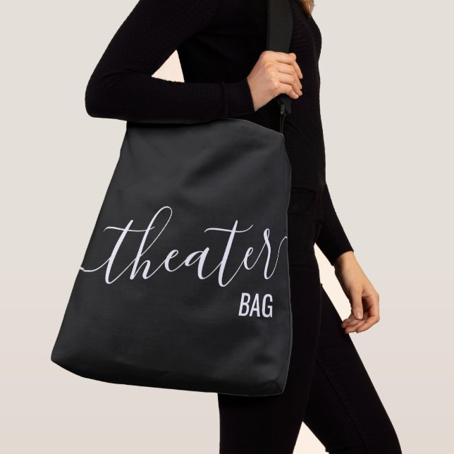 Black Large Tote for Classes i teaterbag Anpassnin Axelväska (Närbild)