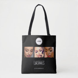 Black Lashes Studio Foto Collage Elegant Logotyp Tygkasse