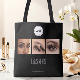 Black Lashes Studio Foto Collage Elegant Logotyp Tygkasse