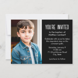 Black Latter-day Saint Child Photo Baptism Inbjudningar