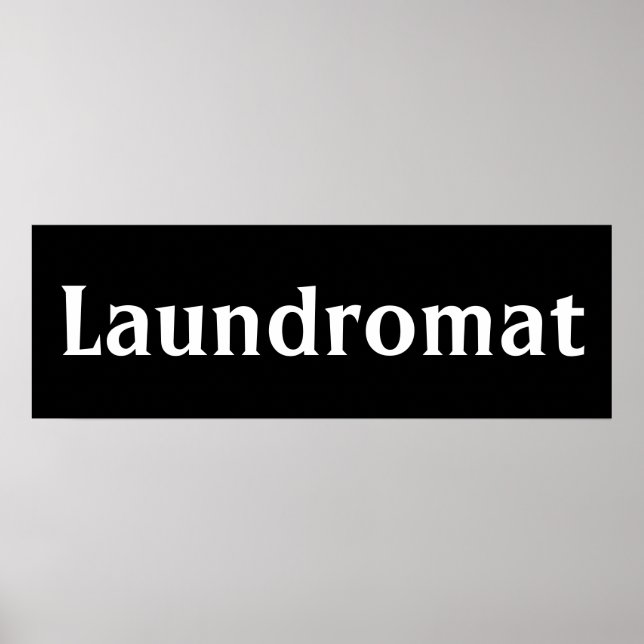Black Laundromat Wall Art Art Poster Skriv ut (Framsidan)