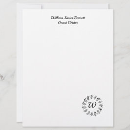 Black laurel wreath monogrammed brevhuvud