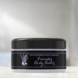 Black Lavender Body Butter burk etikett 1 x 7,25