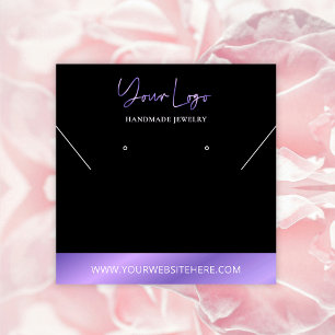 Black & Lavender Foil Effect Chic Jewelry Visning Fyrkantigt Visitkort