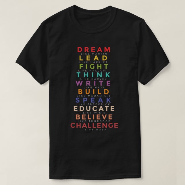 Black Leader Dream like Martin Teach Black History T Shirt (Design framsida)