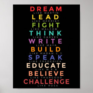 Black Leader Dream som Leaders Teach Black Histor Poster