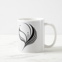 Black Leafy Elegance Modern Mugg /Nature's Touch