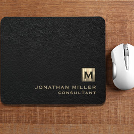 Black Leather Guld Monogram Musmatta