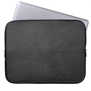Black Leather Masculine Rustic Skin Laptop Fodral