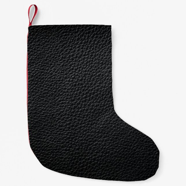 Black leather texture and backgroundleather,textur liten julstrumpa (Framsidan)