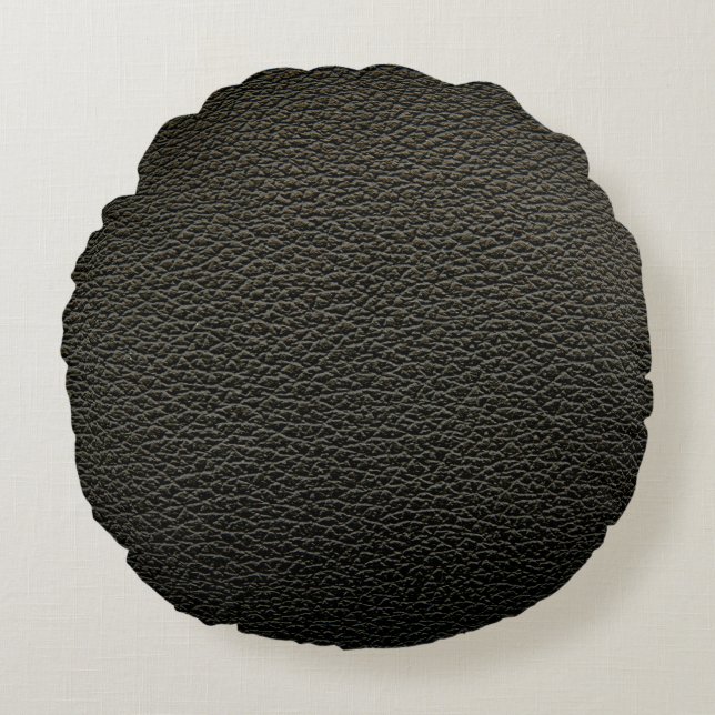 Black leather texture or background. abstract,anim rund kudde (Framsidan)