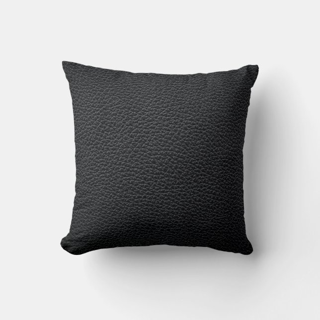 Black leather texture or background. leather,textu kudde (Framsida)