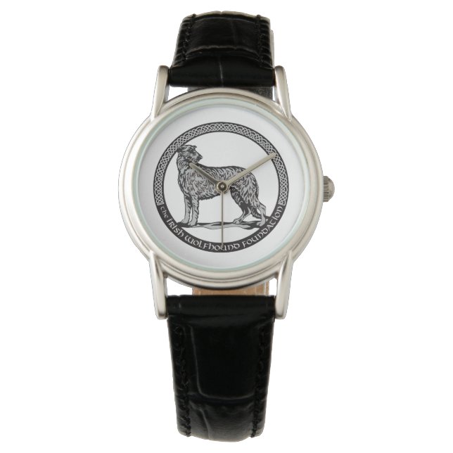 Black Leather Watch Armbandsur (Framsida)