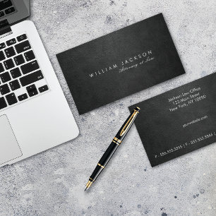 Black Leather Watch Law Office Visitkort