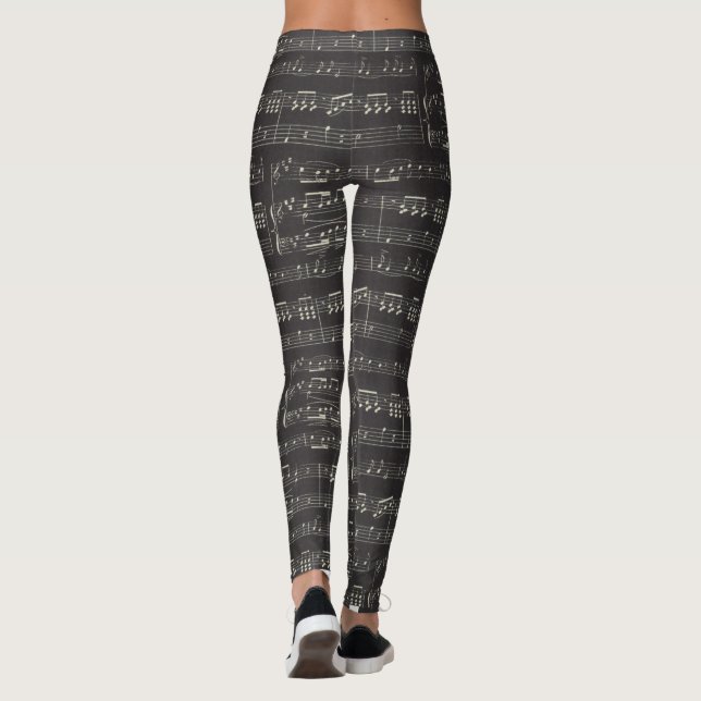 Black Leggings för Music Note (Baksida)