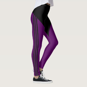 Black Leggings för Site Rand Lila - Välj Färg