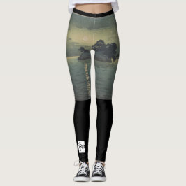 BLACK Leggings JAPANESE WOODBLOCK TRINT