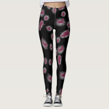 Black leggings with fairies / Legging Noir