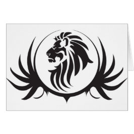 Black Lejon Head Hälsningskort