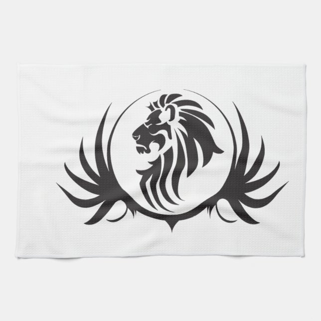 Black Lejon Head Kökshandduk (Horisontell)