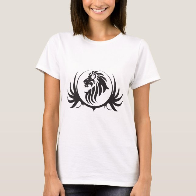 Black Lejon Head T Shirt (Framsida)