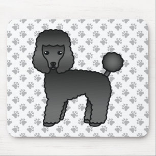 Black Leksak Pudel Cute Tecknad hund Musmatta