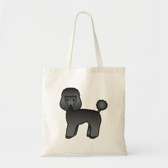 Black Leksak Pudel Cute Tecknad hund Tygkasse (Framsidan)