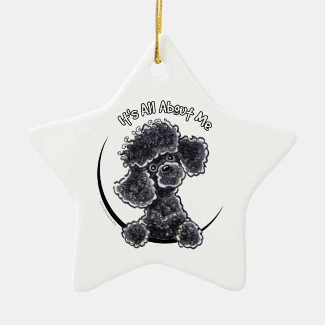 Black Leksak Pudel IAAM Julgransprydnad Keramik (Framsidan)
