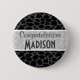 Black Leopard Animal Print Knapp