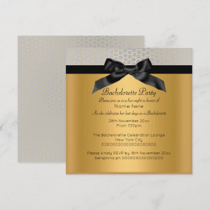 BLACK LEOPARD BACHELORETTE-INBJUDANDET silver GULD Inbjudningar