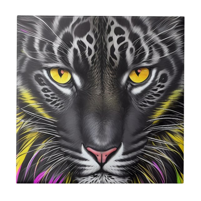 Black Leopard Ceramic Tile Sets Kakelplatta (Framsidan)