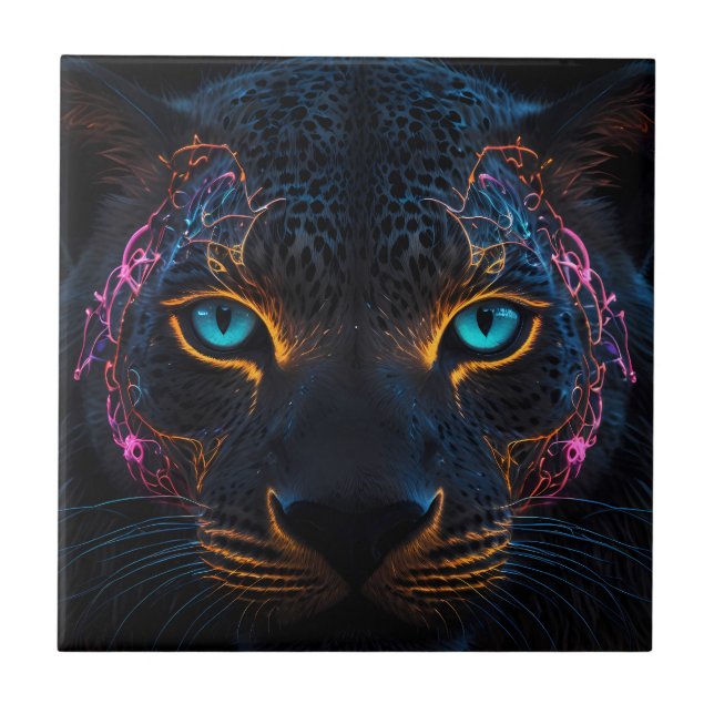 Black Leopard Ceramic Tile Sets Kakelplatta (Framsidan)