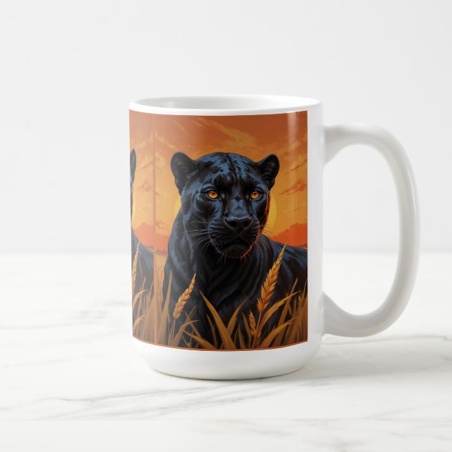 Black Leopard och African Savannah Kaffemugg (Höger)
