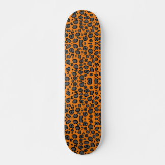 Black Leopard Print Skateboard