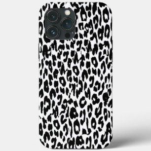 Black Leopard Print Skin Päls