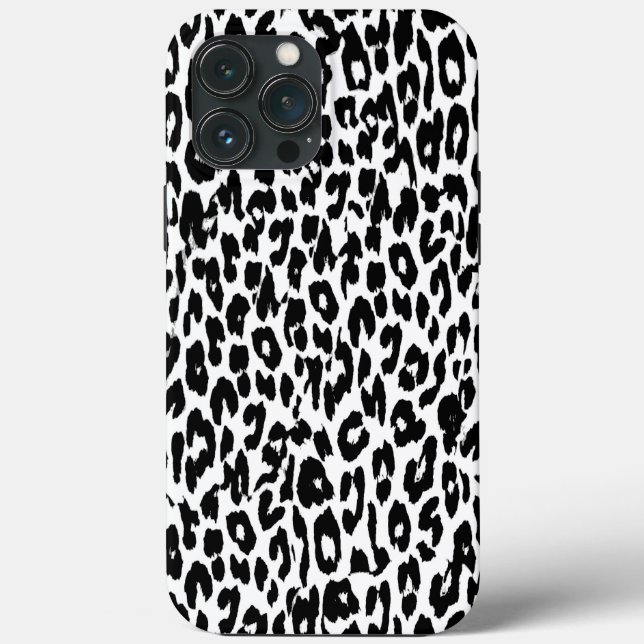 Black Leopard Print Skin Päls (Baksida)