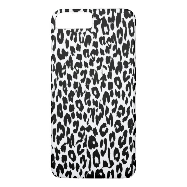 Black Leopard Skin Päls Case-Mate iPhone Skal (Baksida)