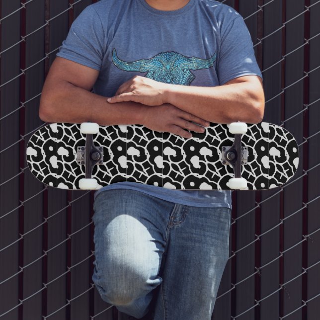 BLACK LEOPARD SKRIV UT-skateboard Mini Skateboard Bräda 18,5 Cm (Utomhus 3)