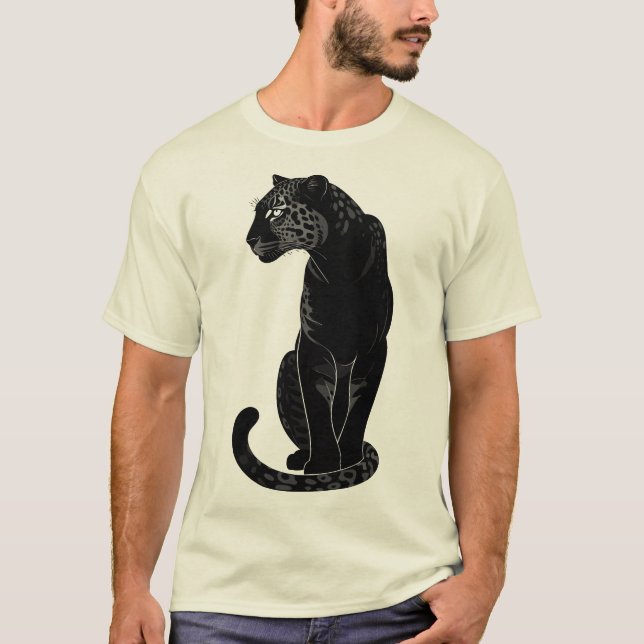 Black Leopard  T Shirt (Framsida)