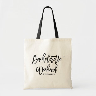 Black Lettering Bachelorette Helg Personlig Tygkasse