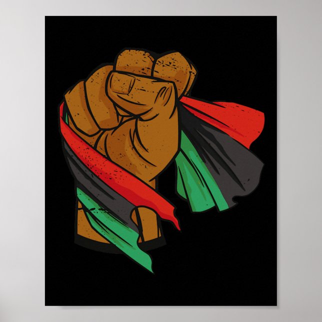 Black Liberation Flagga Junetelfte Panafrikanska u Poster (Framsidan)